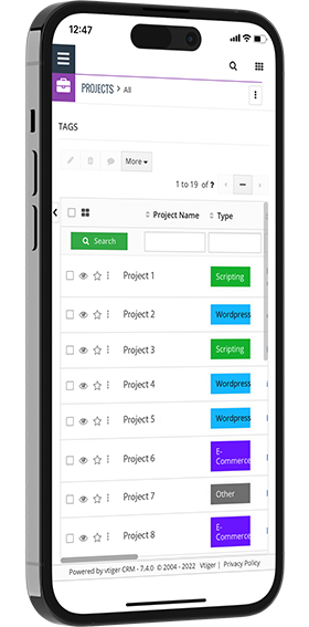 inmorning crm customer relationships management software - mobile view